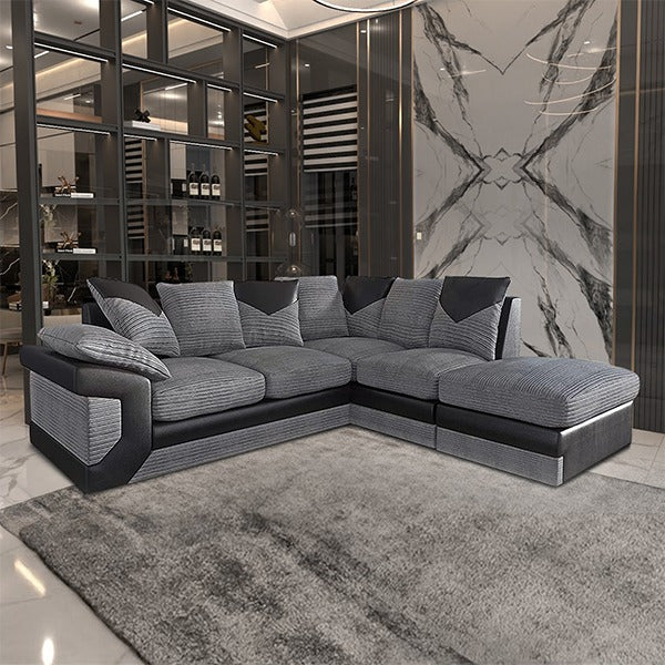 Dino Corner Sofa Black/Grey