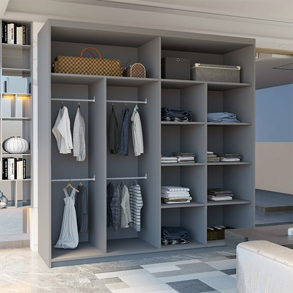 ANDORRA SLIDING WARDROBE GREY 150cm/203cm