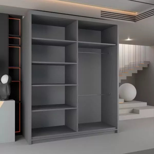 CALIFORNIA GREY WARDROBE 150cm/203cm