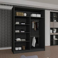 HOUSTON BLACK SLIDING WARDROBE 100cm/120cm/150cm/180cm/203cm