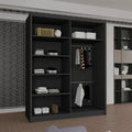 HOUSTON BLACK SLIDING WARDROBE 100cm/120cm/150cm/180cm/203cm