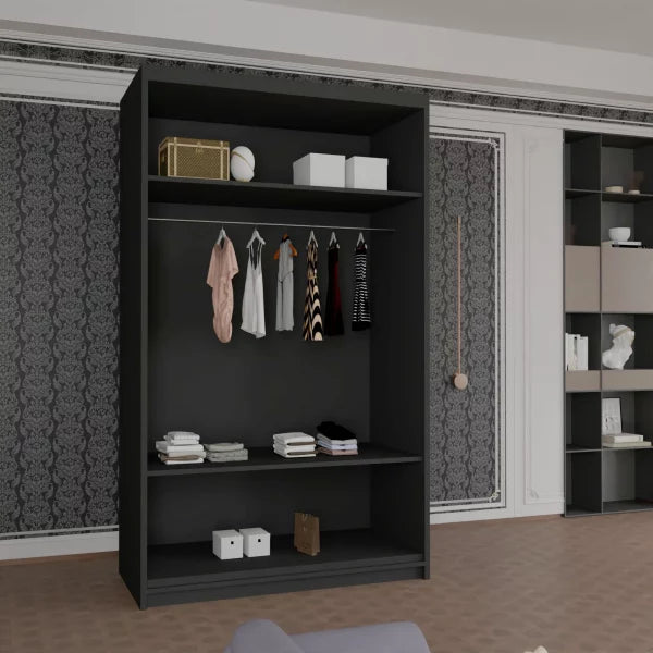 HOUSTON BLACK SLIDING WARDROBE 100cm/120cm/150cm/180cm/203cm