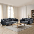 Lux Blue Chesterfield Sofa Set