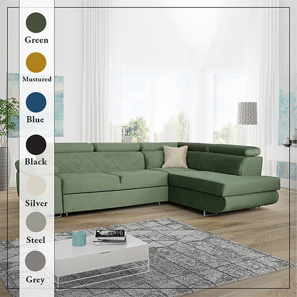 LAGUNA GREEN CORNER SOFA BED