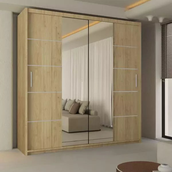 LISBON SLIDING DOOR WARDROBE OAK 120cm/150cm/180cm/203cm