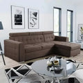 LYON L SHAPED SOFA SET BROWN