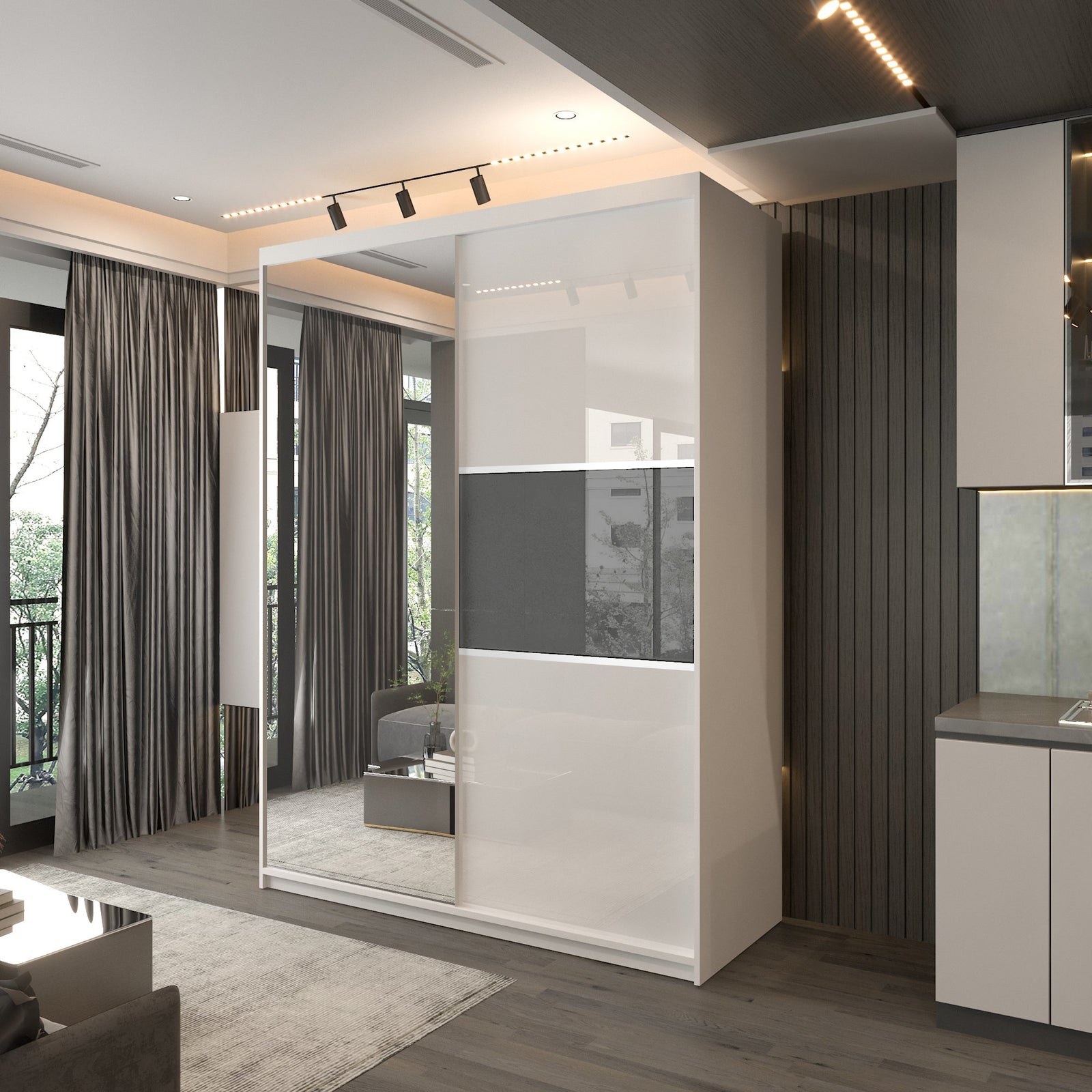 MANHATTAN BLACK HIGH GLOSS 120/150/200/250CM