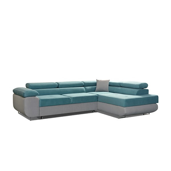 LIDO Sky Blue Corner Sofa Bed
