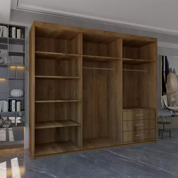 MIAMI WALNUT WARDROBE 250cm