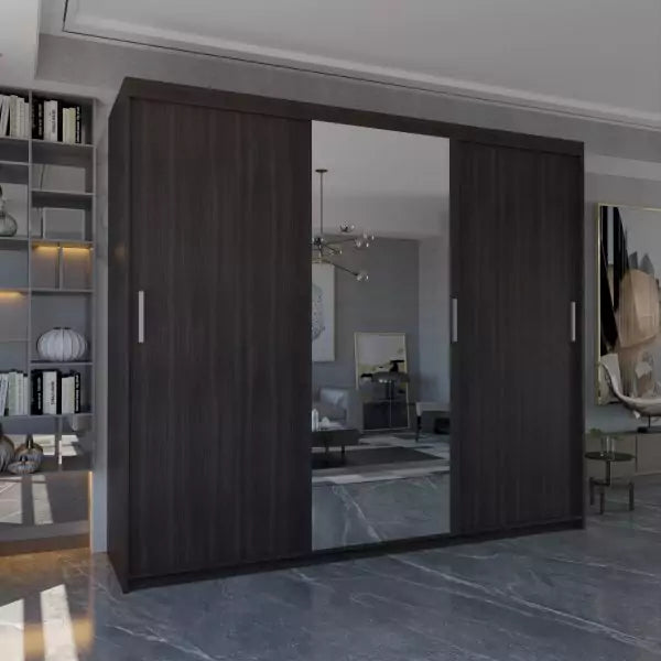 MIAMI BLACK WARDROBE 250cm