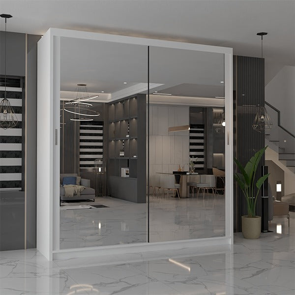 CHICAGO WHITE WARDROBE 250cm