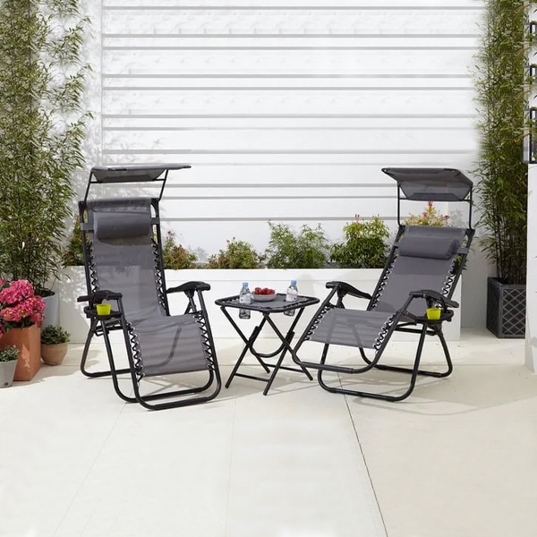 3 Piece Zero Gravity Loungers and Table