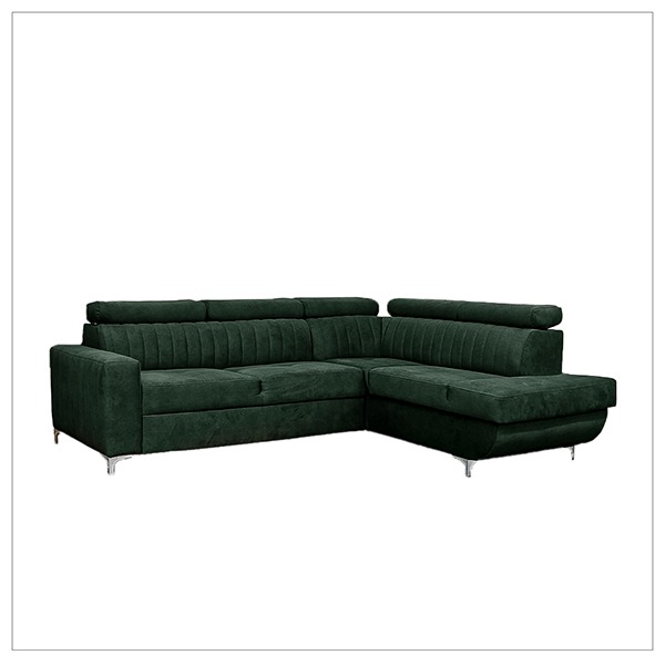 HOUSTON GREEN CORNER SOFA BED - Image 3