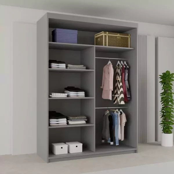 BATUMI GREY SLIDING WARDROBE 120/150cm/180cm/203cm - Image 4