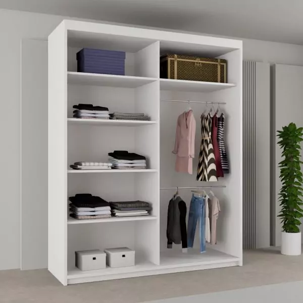BATUMI WHITE SLIDING WARDROBE 120/150cm/180cm/203cm - Image 3
