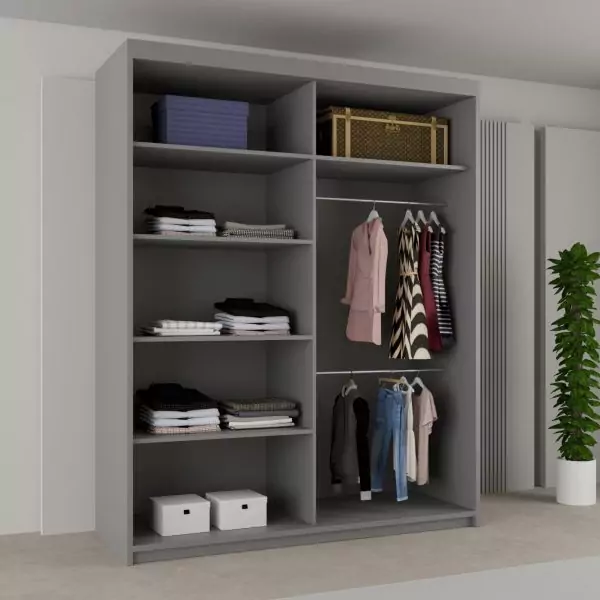 BATUMI GREY SLIDING WARDROBE 120/150cm/180cm/203cm - Image 3