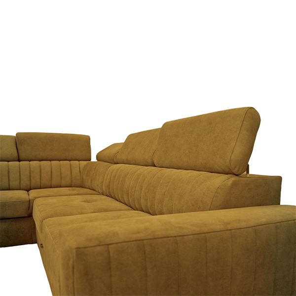 HOUSTON MUSTARD CORNER SOFA BED - Image 5