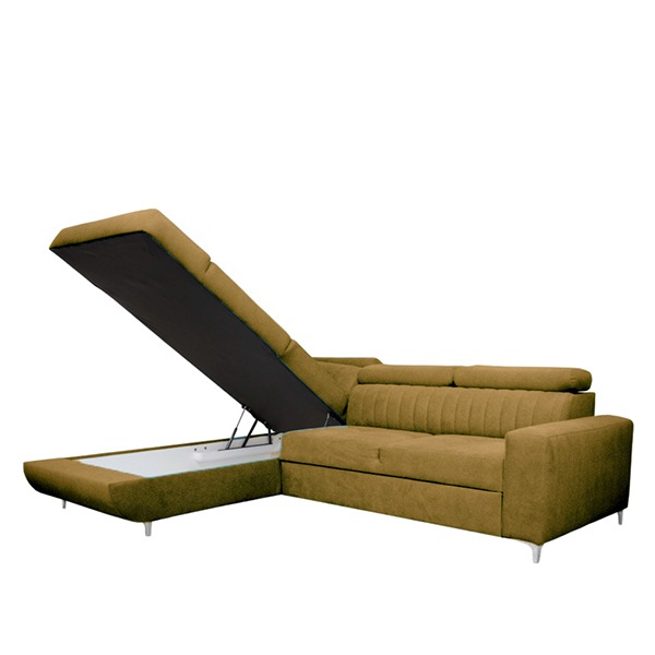 HOUSTON MUSTARD CORNER SOFA BED - Image 6