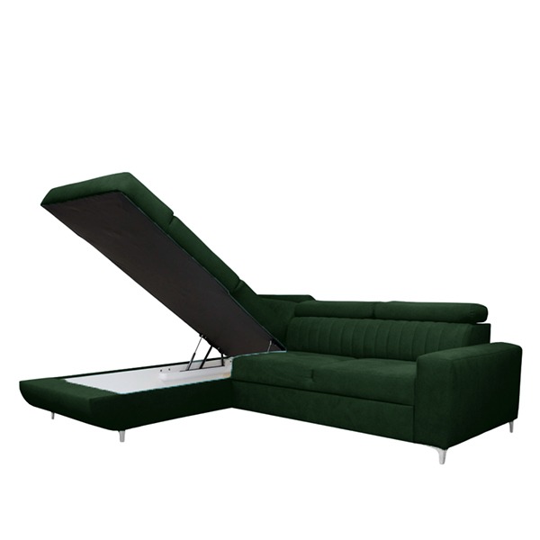 HOUSTON GREEN CORNER SOFA BED - Image 6