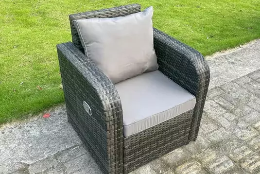 Outdoor Garden Fimous 7-Seater Reclining Rattan Set - Image 3