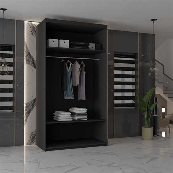 CHICAGO BLACK WARDROBE 250cm - Image 10