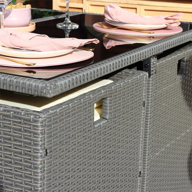 Cannes 8 Seat Cube Dining Set Grey - Image 3