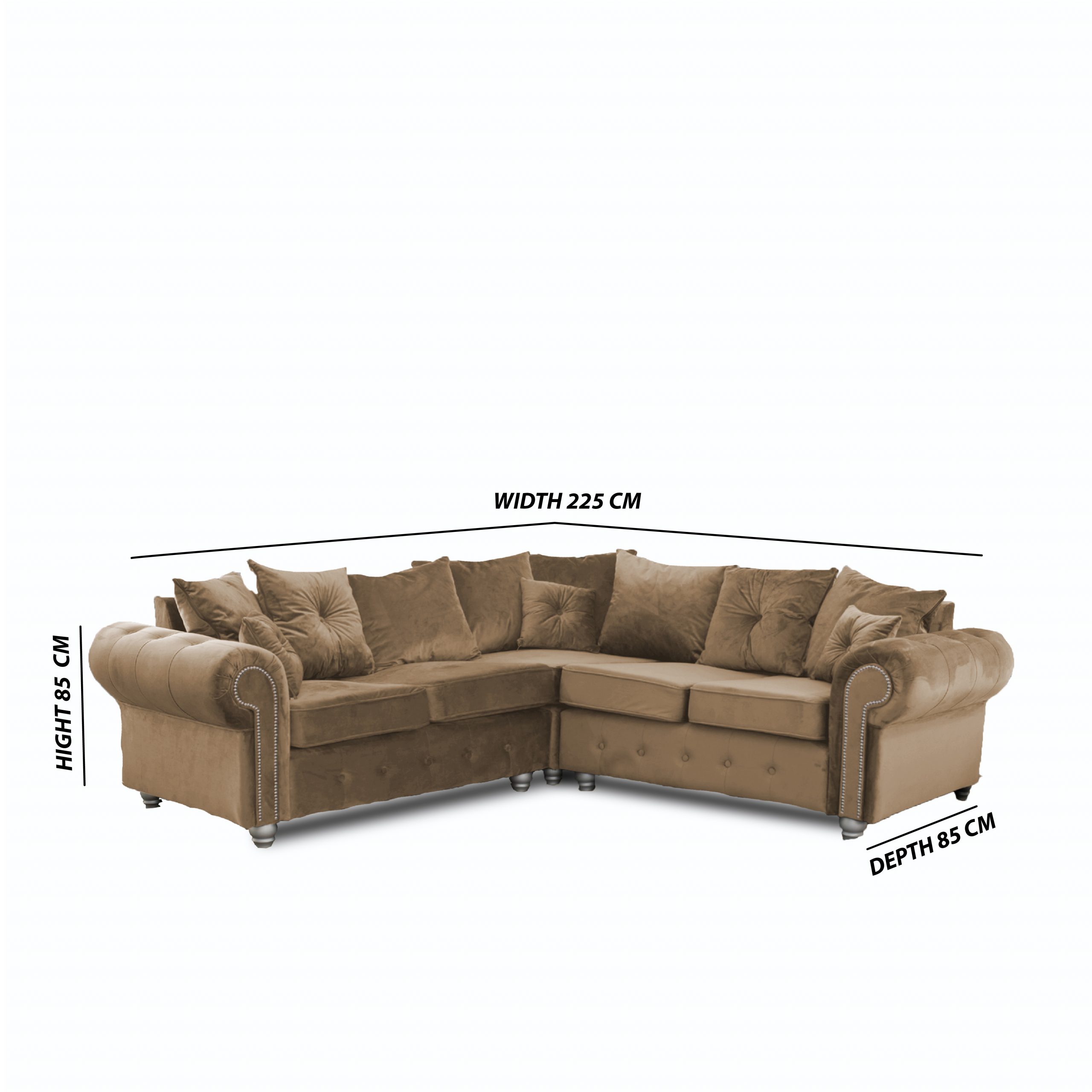 ASHWIN CAMEL BROWN CORNER SOFA - Image 5