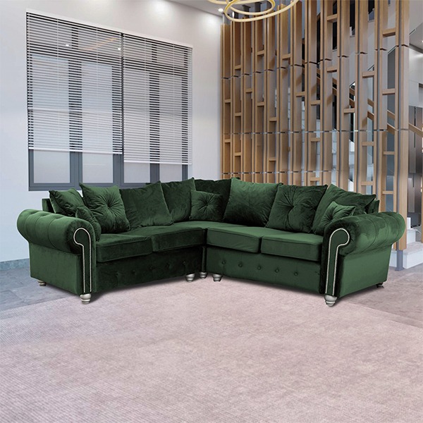ASHWIN GREEN CORNER SOFA