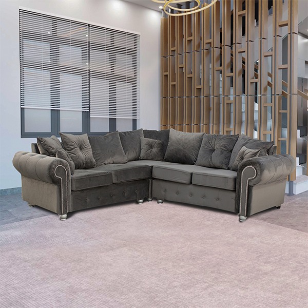 ASHWIN GREY CORNER SOFA