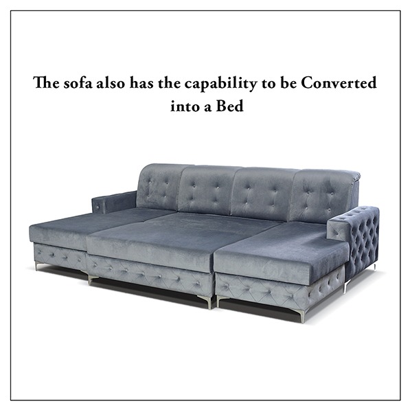 VERSO LARGE LIGHT GREY SOFA BED - Image 3
