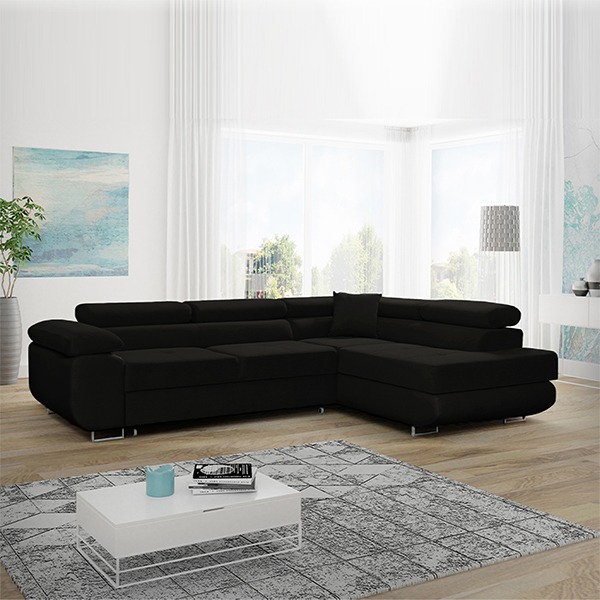 LIDO BLACK CORNER SOFA BED