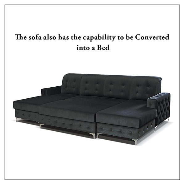 VERSO LARGE BLACK SOFA BED - Image 3