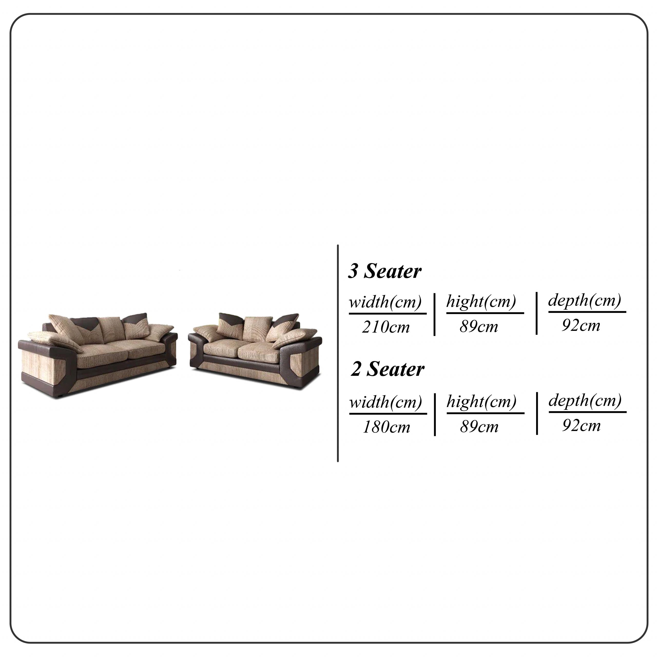 DINO BEIGE/BROWN SOFA SET - Image 3
