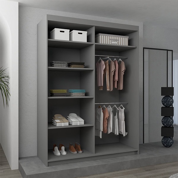 NICOLE GREY WARDROBE 120cm/150cm/180cm/203cm - Image 3