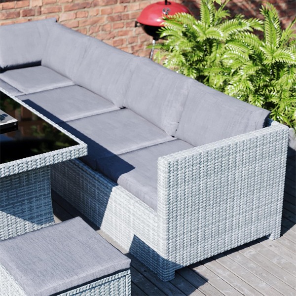 Garden Vida Belgrave 9 Seater Rattan Set Grey - Image 5