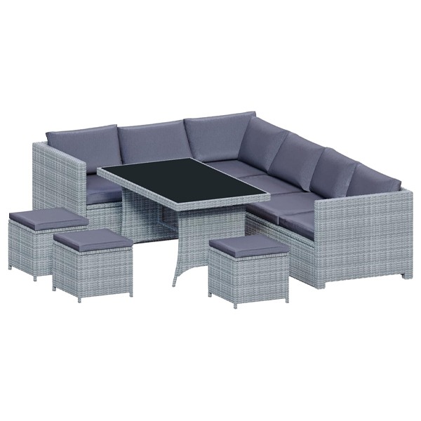Garden Vida Belgrave 9 Seater Rattan Set Grey - Image 6