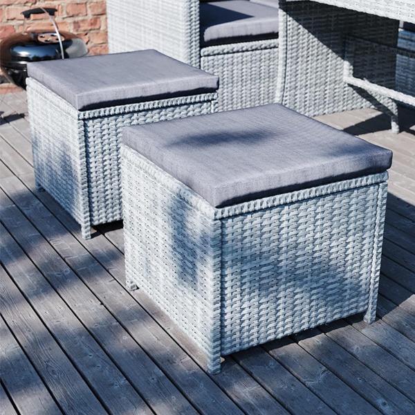 Garden Vida Belgrave 9 Seater Rattan Set Grey - Image 9