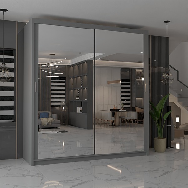 CHICAGO GREY WARDROBE 250cm - Image 4