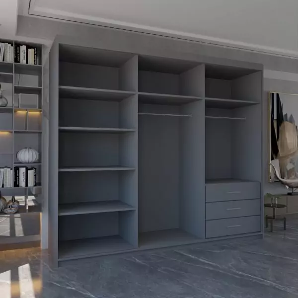 MIAMI GREY WARDROBE 250cm - Image 2