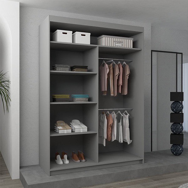 NICOLE GREY WARDROBE 120cm/150cm/180cm/203cm - Image 2