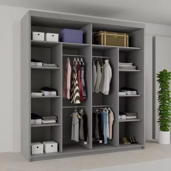 BATUMI GREY SLIDING WARDROBE 120/150cm/180cm/203cm - Image 2