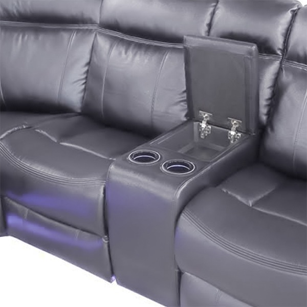 Recliner Corner Sofa Grey With Led Lights - Image 4