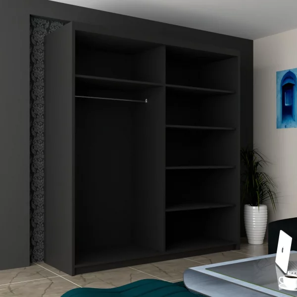INFINITY BLACK WARDROBE 150cm/180cm/200cm - Image 2