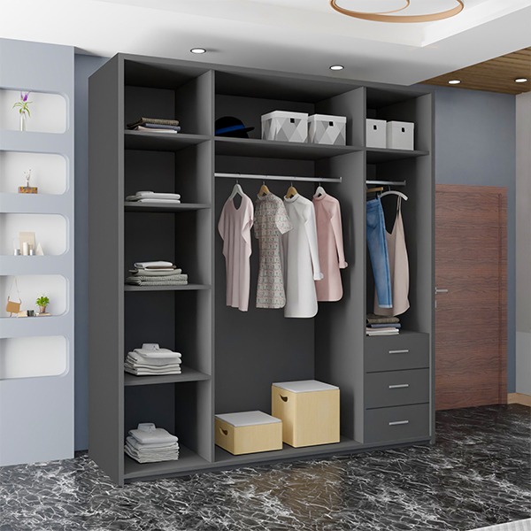 ETNA GREY WARDROBE 150cm/200cm - Image 2