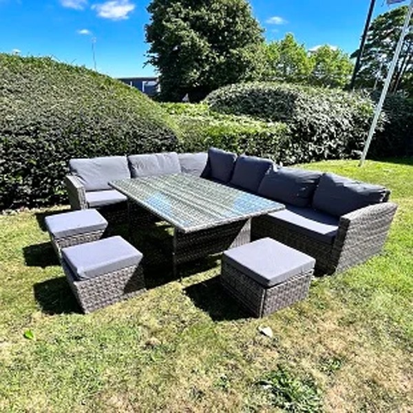 Ashwin Rattan Dining Set – 9 PERSON