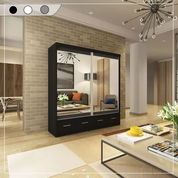 MAYFAIR BLACK WARDROBE 200CM - Image 2