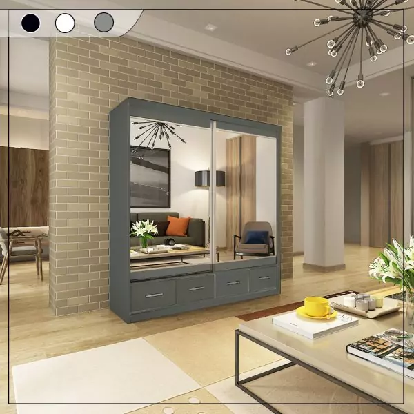 MAYFAIR GREY WARDROBE 200CM - Image 2