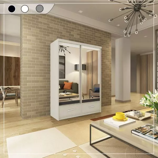 MAYFAIR WHITE WARDROBE 150CM - Image 2