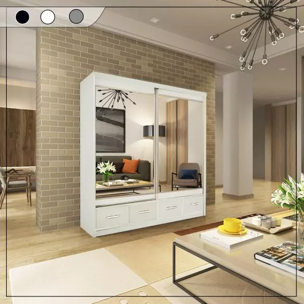 MAYFAIR WHITE WARDROBE 200CM - Image 2