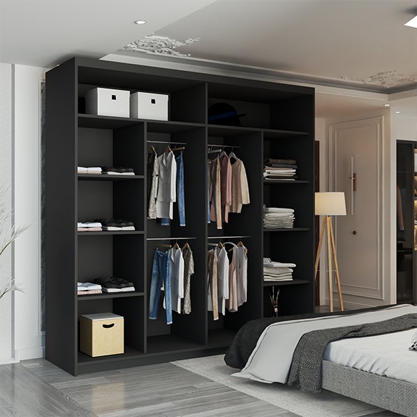 MOON BLACK WARDROBE 150cm/203cm - Image 2